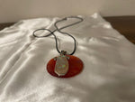 Handmade Dragon Veins Pendant with Opal stone, Leather Cord Necklace, 14 inches