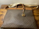 MICHAEL KORS JET SET TRAVEL LARGE NORTH SOUTH TOTE SHOULDER BAG MK SIGNATURE
