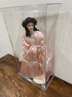Title: Vintage Franklin Mint Heirloom "Savannah" Southern Belle Porcelain Doll with Stand