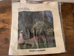 Claude Monet "Japanese Bridge & Woman in the Garden" Canvas  Tote Bags