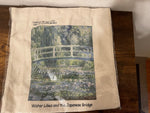 Claude Monet "Japanese Bridge & Woman in the Garden" Canvas  Tote Bags