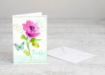 Pink Flower & Butterfly Encouragement Scripture Card