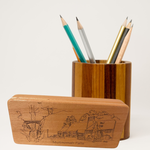 Vintage Wooden Pencil Box: Multnomah Falls