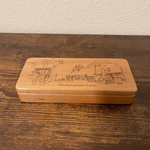 Vintage Wooden Pencil Box: Multnomah Falls