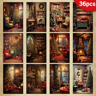 36-Sheet Vintage Christmas Scrapbook Paper Set