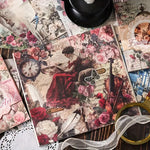 50-sheets (6pcs) set Vintage Floral Butterfly Pattern Non-Adhesive Paper for scrapbooking, crafts, journaling