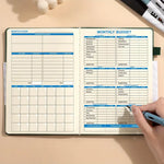 PU Leather Budget Planner Notebook With Expense Tracker and Monthly Budget