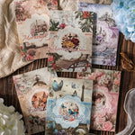 50-sheets (6pcs) set Vintage Floral Butterfly Pattern Non-Adhesive Paper for scrapbooking, crafts, journaling