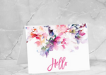 Hand Painted Floral Hello Notecard (8 Pack)