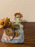 Honeysuckle Hollow Bear and Bunny Rabbit on a Picnic Figurine