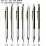 2 PC- Mechanical Pencil Set 0.5, 0.7, 0.9, 1.3mm Automatic Pencil