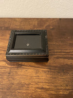 Vintage Cottage Garden Tiny Black Rope Jewelry Box 4.5’ x 3.5”