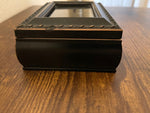 Vintage Cottage Garden Tiny Black Rope Jewelry Box 4.5’ x 3.5”