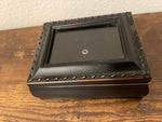 Vintage Cottage Garden Tiny Black Rope Jewelry Box 4.5’ x 3.5”