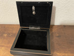 Vintage Cottage Garden Tiny Black Rope Jewelry Box 4.5’ x 3.5”