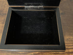 Vintage Cottage Garden Tiny Black Rope Jewelry Box 4.5’ x 3.5”
