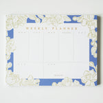 Blue Floral Weekly Planner Notepad
