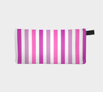 Pretty in Pink Stripe Pencil and Cosmetic Case